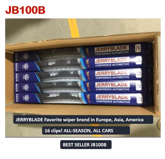 Universeller Ganzjahres-Wischerblatt mit mehreren Adaptern, rahmenlos, neuer rahmenloser, flacher, weicher Wischer für alle Windschutzscheiben von 12 bis 30 Zoll. Heiße Verkäufe Jb112b für alle Autos