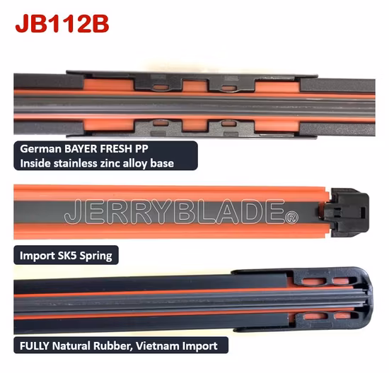 Universelles, beliebtes Auto-Wischerblatt, Multi-Clip-Multifunktions-Wischerblatt, rahmenloses, flaches Wischerblatt für Windschutzscheibe, Windschutzscheibe, neue heiße Verkäufe Jb112b
